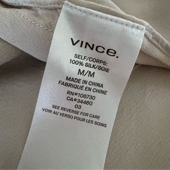 Vince Drape Panel Silk Midi Skirt in Sandstone Size M - Picture 9 of 10